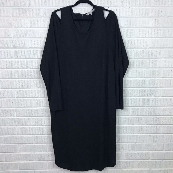 RACHEL Rachel Roy Dresses & Skirts - Rachel Rachel Roy Ribbed Cold Shoulder Dress Black